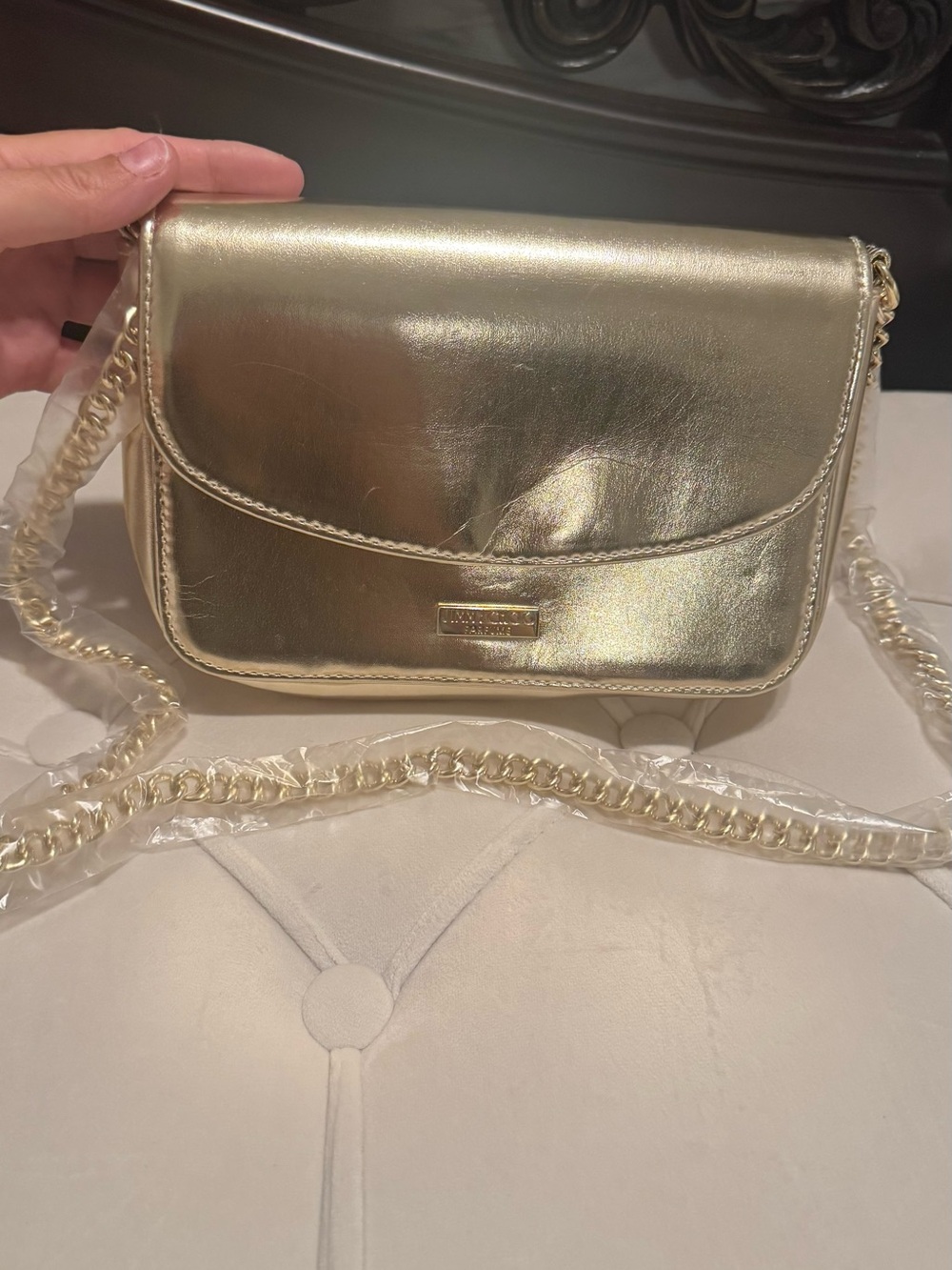 Jimmy Choo Metallic Gold Crossbody Bag -  Women